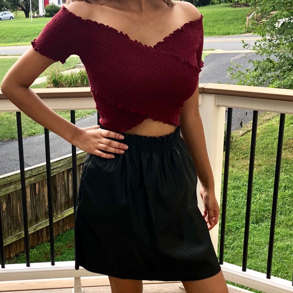 Bebe leather skirt
